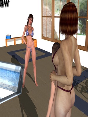 Porn Comics - 3D : Hot sex with mother in pool- Porn Comic